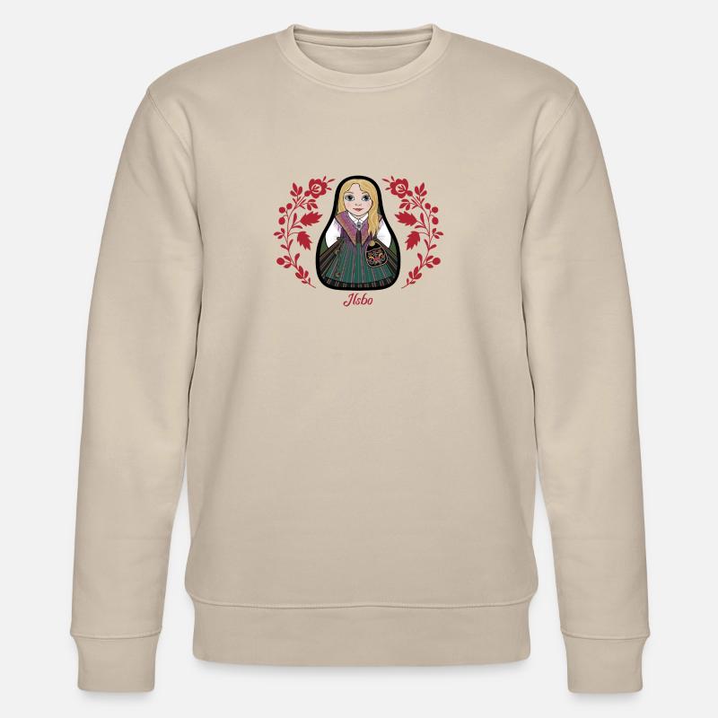 Ilsbostinta avec des fleurs. - Sweat bio CHANGER Stanley/Stella Unisexe - beige