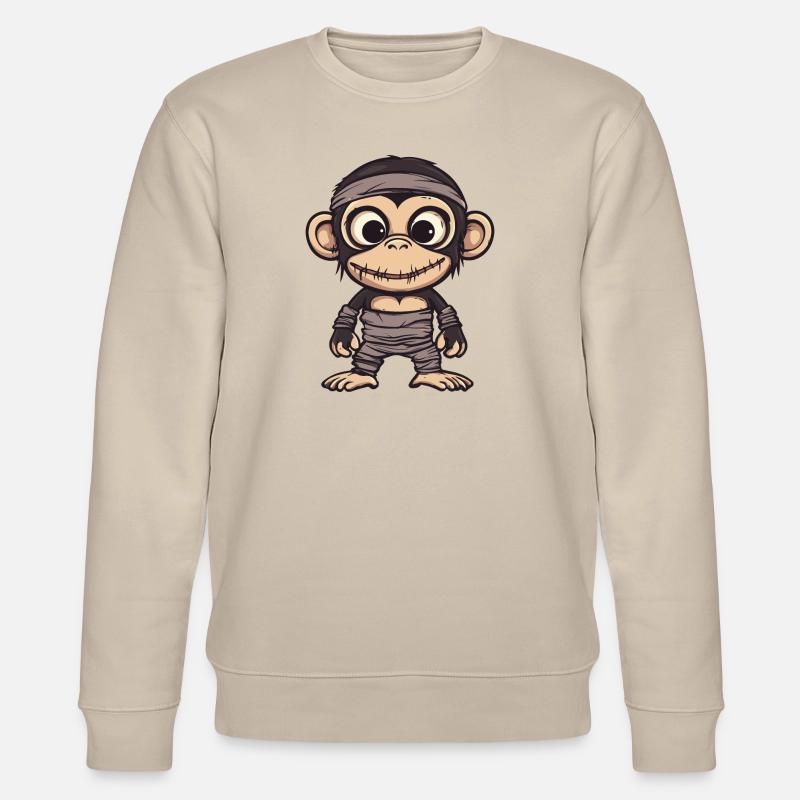 Monkey Halloween Comic Funny - Stanley/Stella CHANGER Unisex Organic Sweatshirt - beige