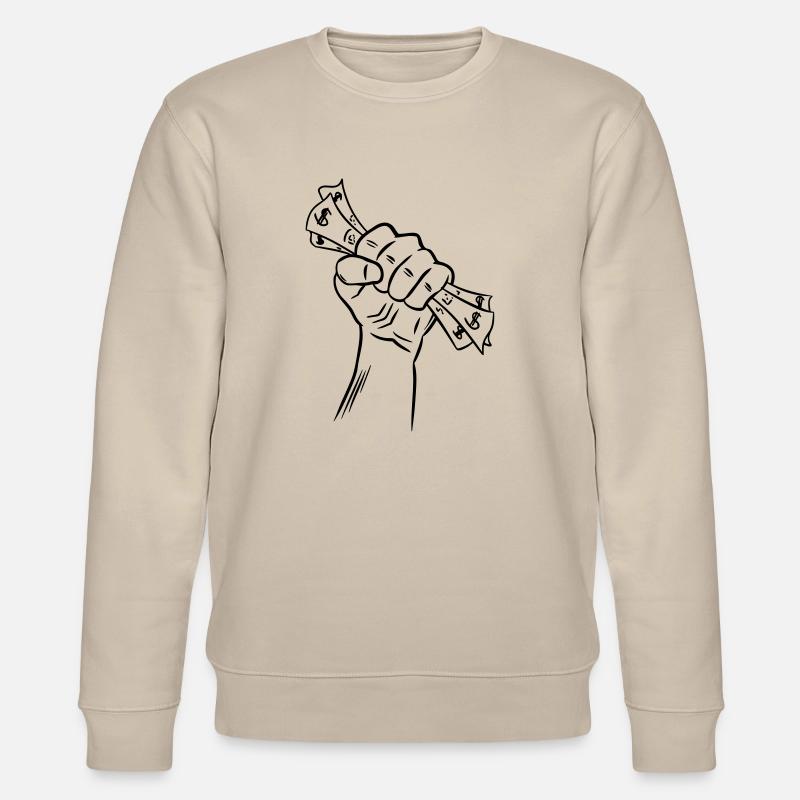 Hand mit Geld - Stanley/Stella Unisex Bio-Sweatshirt CHANGER  - Beige