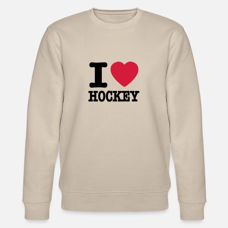 i love hockey - Stanley/Stella Unisex Bio-Sweatshirt CHANGER  - Beige