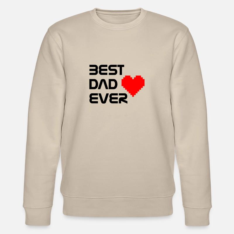 BEST DAD EVER mit Pixelherz - Stanley/Stella Unisex Bio-Sweatshirt CHANGER  - Beige
