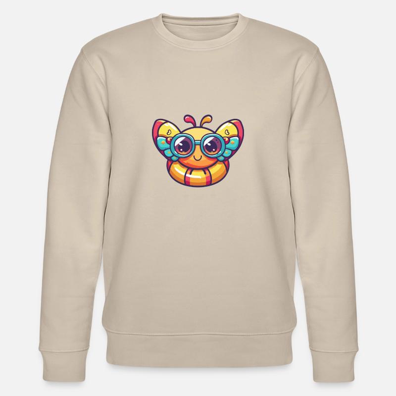 Butterfly Comic Cool - Stanley/Stella CHANGER Unisex Organic Sweatshirt - beige