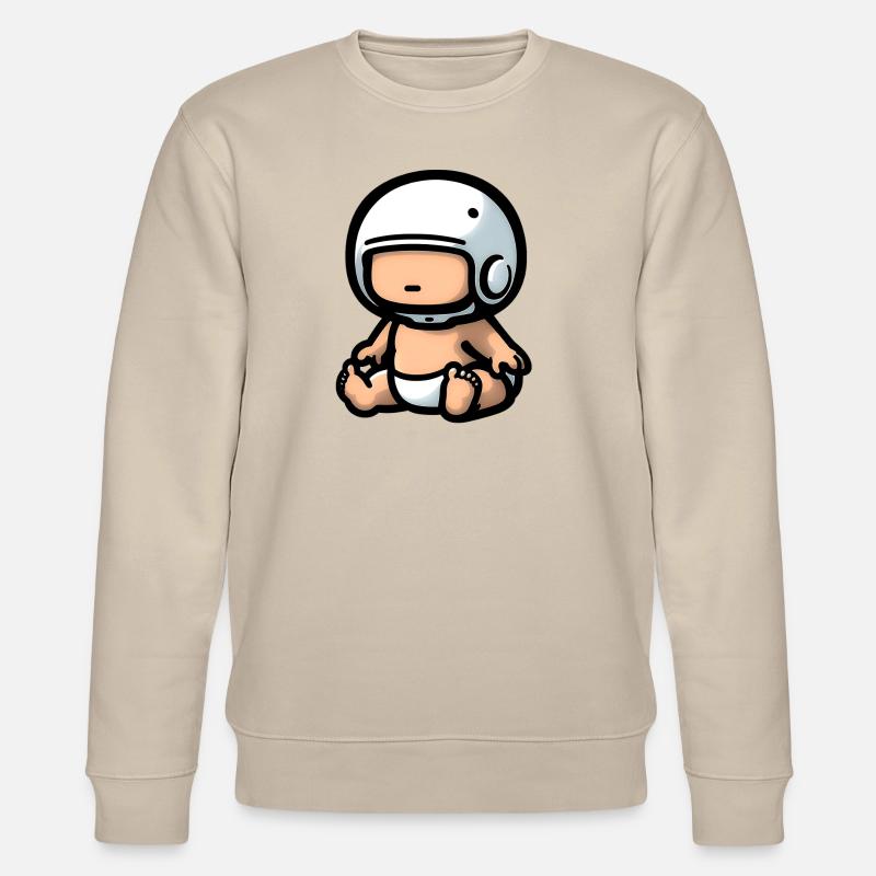 Baby Biker - Süßer Helm - Stanley/Stella Unisex Bio-Sweatshirt CHANGER  - Beige