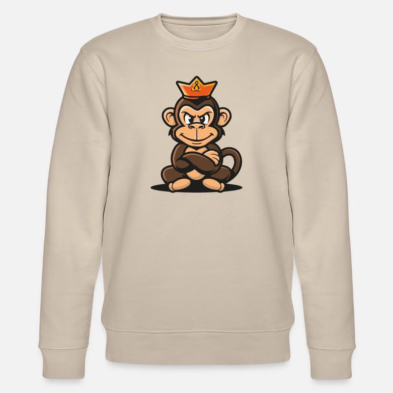 Affe Cartoon Krone - Stanley/Stella Unisex Bio-Sweatshirt CHANGER  - Beige