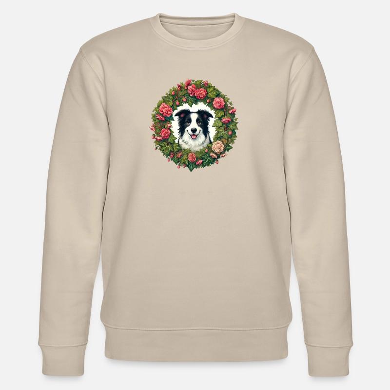 Cute Border Collie - Stanley/Stella CHANGER Unisex Organic Sweatshirt - beige
