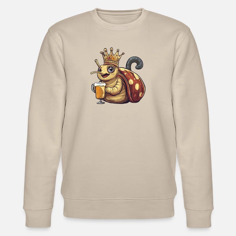 Schnecke Bier Lustig - Stanley/Stella Unisex Bio-Sweatshirt CHANGER  - Beige
