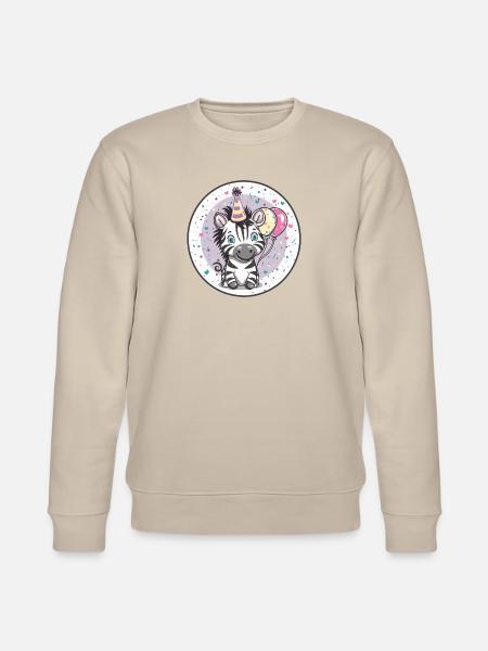 Zebra Birthday Baby - Stanley/Stella CHANGER Unisex Organic Sweatshirt - beige