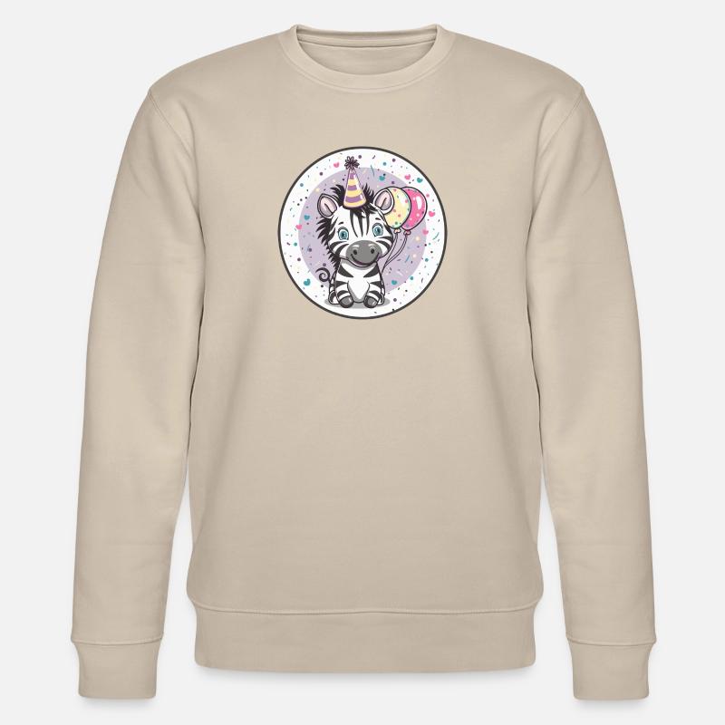 Zèbre Anniversaire Bébé - Sweat bio CHANGER Stanley/Stella Unisexe - beige