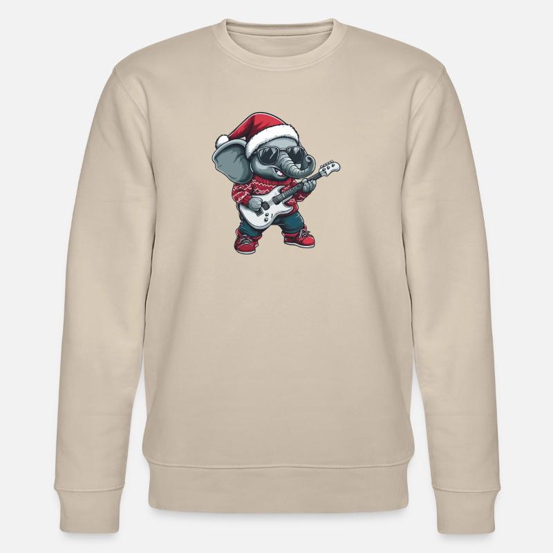 Guitare Rocker de Noël Elephant - Sweat bio CHANGER Stanley/Stella Unisexe - beige