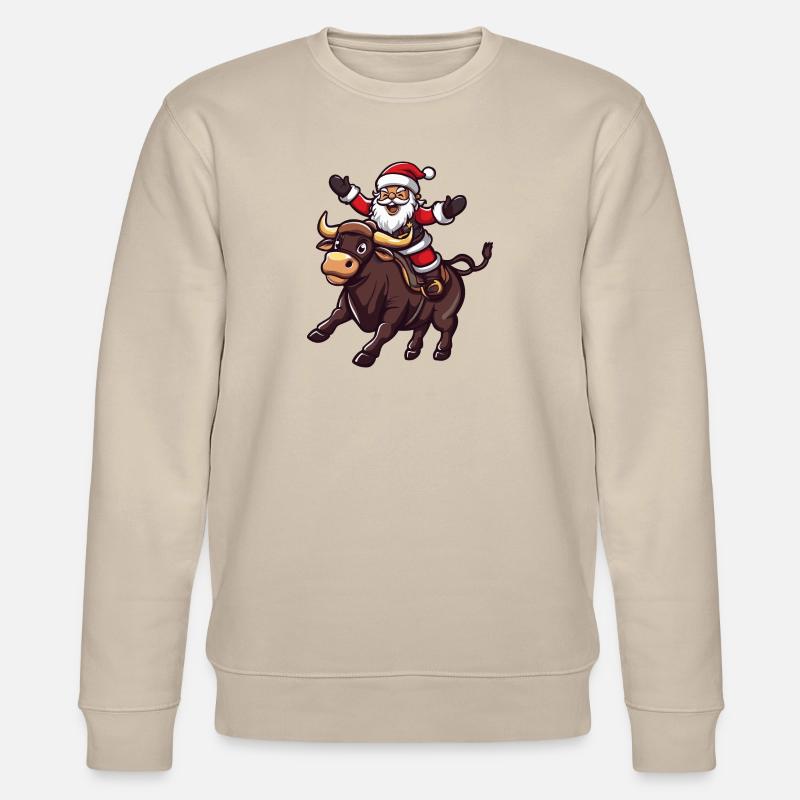 Stier Weihnachtsmann - Stanley/Stella Unisex Bio-Sweatshirt CHANGER  - Beige