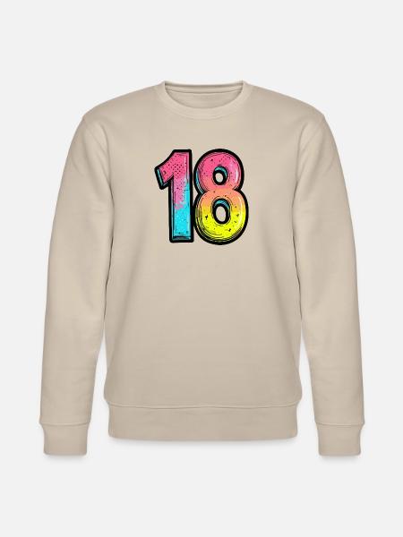 18 Number symbol - Stanley/Stella CHANGER Unisex Organic Sweatshirt - beige