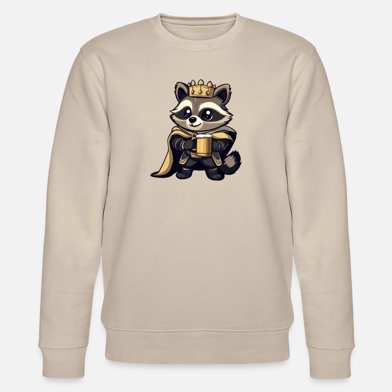 Waschbär Bier Lustig - Stanley/Stella Unisex Bio-Sweatshirt CHANGER  - Beige