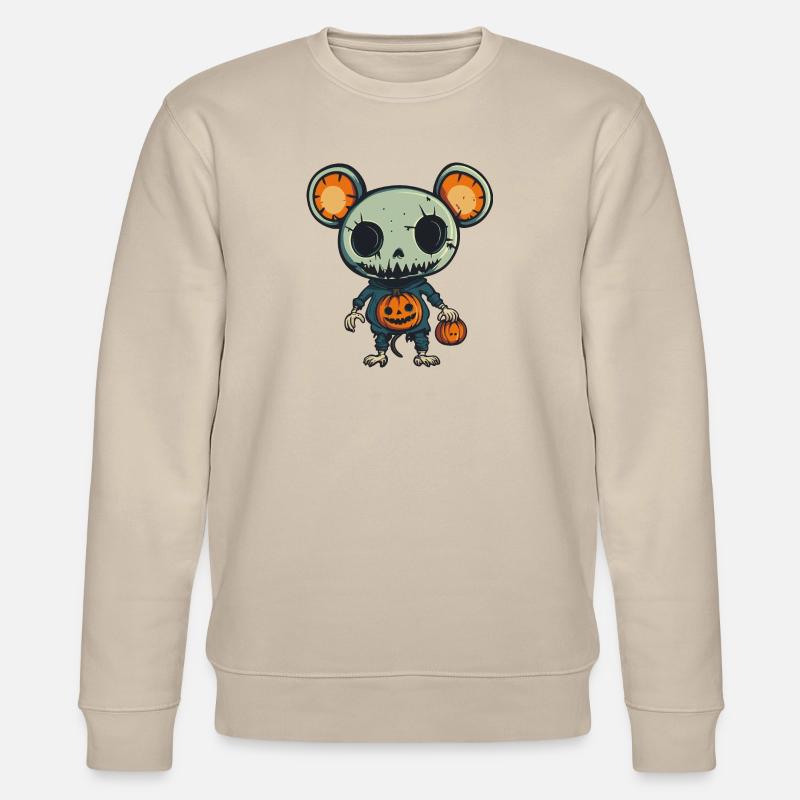 Mouse Halloween Comic Funny - Stanley/Stella CHANGER Unisex Organic Sweatshirt - beige