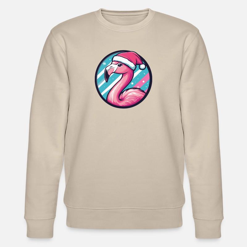 Flamingo Weihnachten X-Mas - Stanley/Stella Unisex Bio-Sweatshirt CHANGER  - Beige