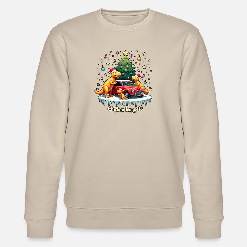 Dino de Noël - Chicken Fun - Sweat bio CHANGER Stanley/Stella Unisexe - beige