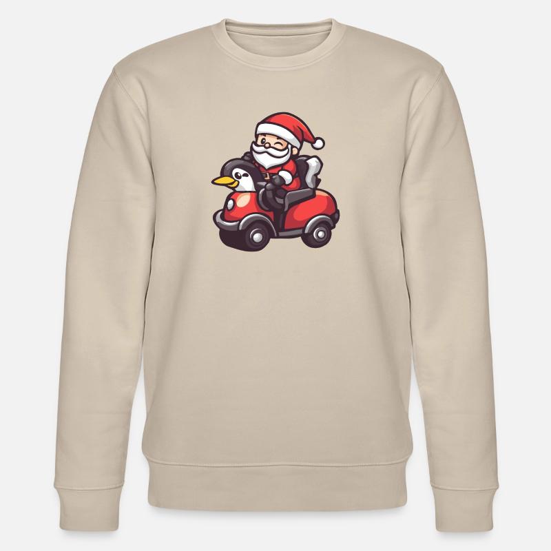 Pingouin Père Noël Dessin animé - Sweat bio CHANGER Stanley/Stella Unisexe - beige
