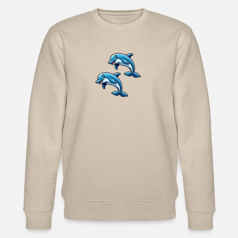Delfin Delphine Comic - Stanley/Stella Unisex Bio-Sweatshirt CHANGER  - Beige