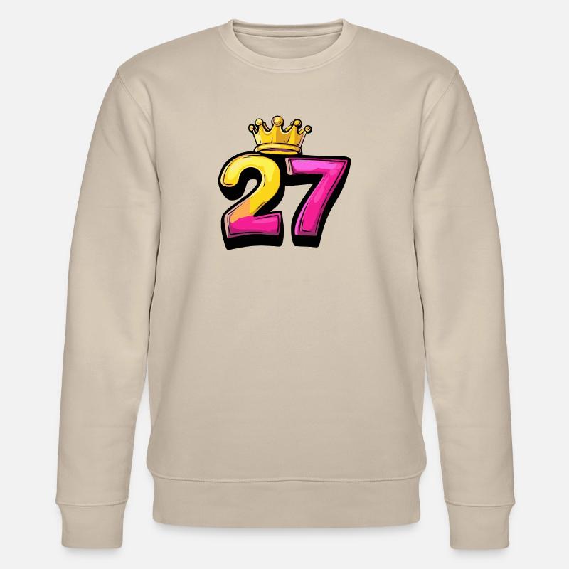27 Zahl Krone - Stanley/Stella Unisex Bio-Sweatshirt CHANGER  - Beige
