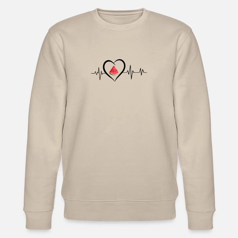 Herzschlag der Wassermelone - Stanley/Stella Unisex Bio-Sweatshirt CHANGER - Beige