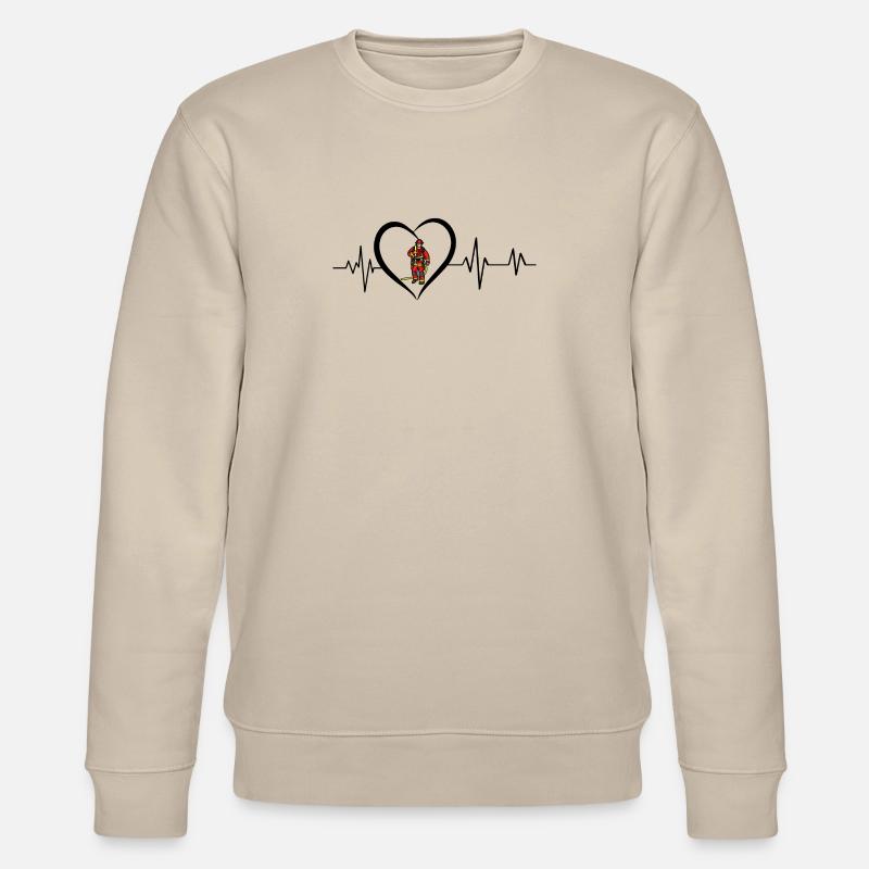 Herzschlag eines Feuerwehrmanns - Stanley/Stella Unisex Bio-Sweatshirt CHANGER  - Beige