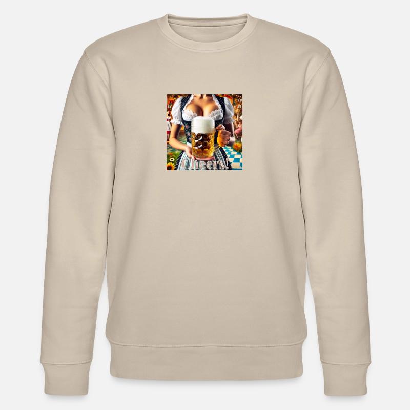 Cheers Bier Dekoltee - Stanley/Stella Unisex Bio-Sweatshirt CHANGER  - Beige