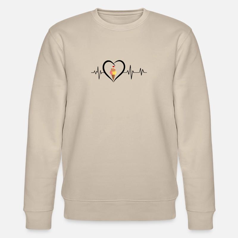 Herzschlag-Eiswaffel - Stanley/Stella Unisex Bio-Sweatshirt CHANGER  - Beige