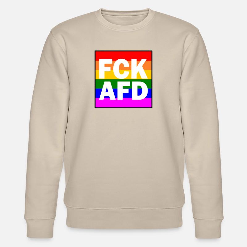 Fck afd - Stanley/Stella Unisex Bio-Sweatshirt CHANGER  - Beige