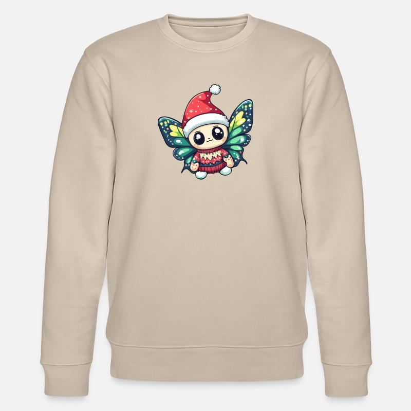 Bande dessinée de Noël papillon - Sweat bio CHANGER Stanley/Stella Unisexe - beige