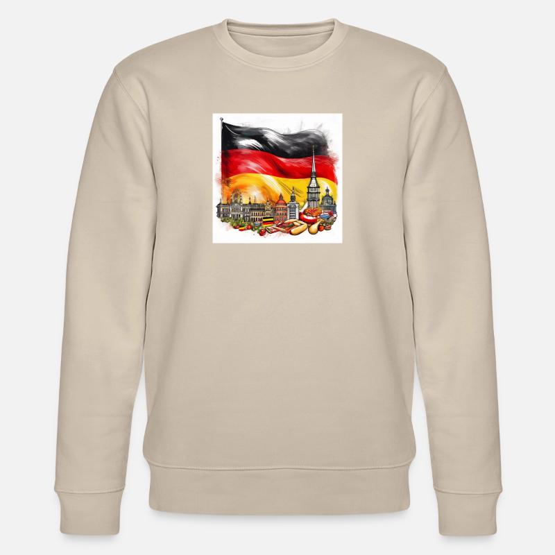 German Flag and Iconic Landmarks - Stanley/Stella CHANGER Unisex Organic Sweatshirt - beige