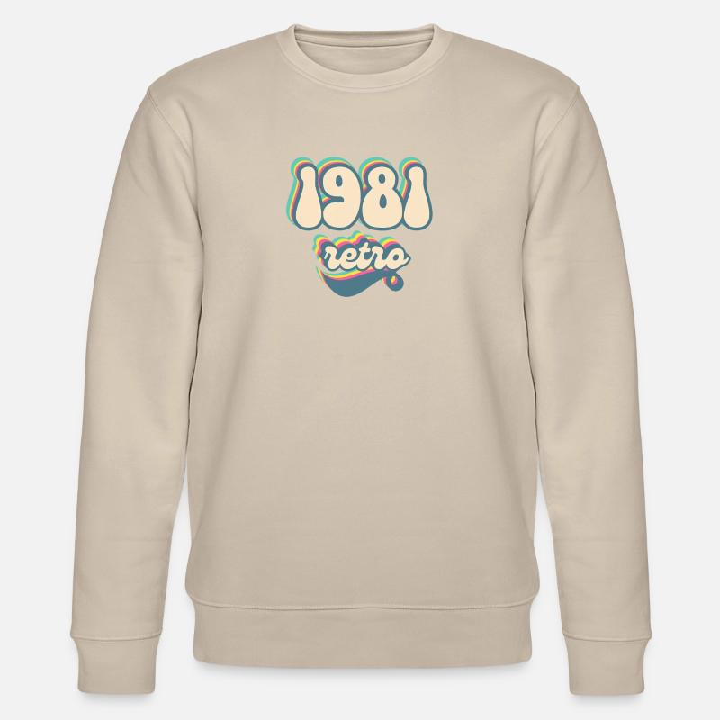 1981 Retro Geschenkidee - Stanley/Stella Unisex Bio-Sweatshirt CHANGER  - Beige