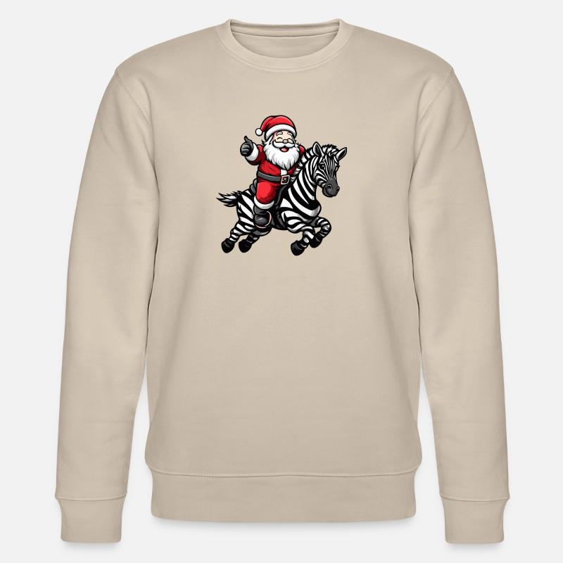 Zebra Weihnachtsmann - Stanley/Stella Unisex Bio-Sweatshirt CHANGER  - Beige