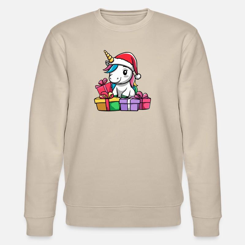 Einhorn Weihnachten Geschenke - Stanley/Stella Unisex Bio-Sweatshirt CHANGER  - Beige