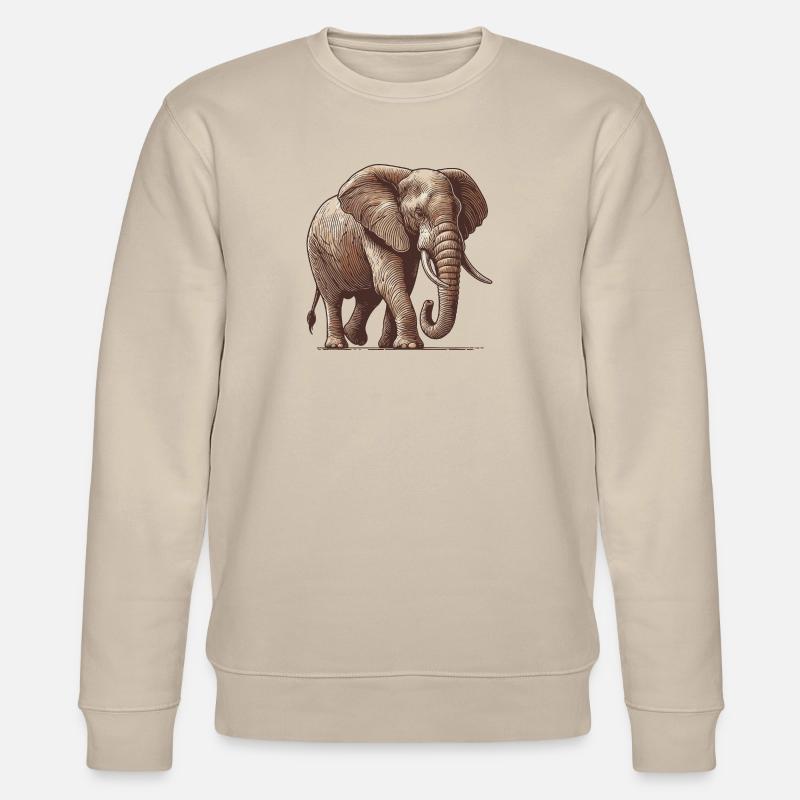 Elefant - Stanley/Stella Unisex Bio-Sweatshirt CHANGER  - Beige