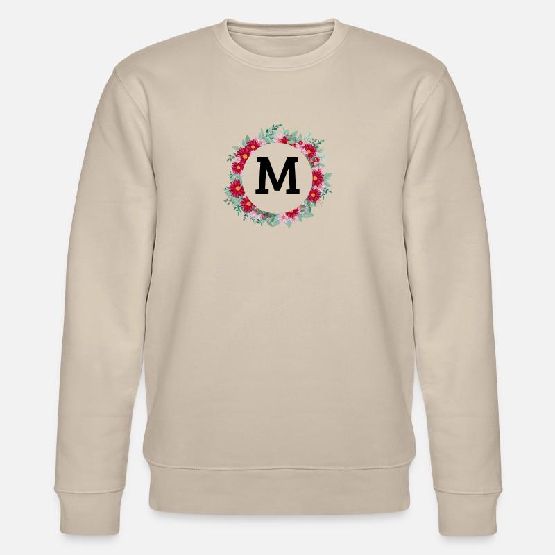 Buchstabe M Blumenkrone - Stanley/Stella Unisex Bio-Sweatshirt CHANGER  - Beige