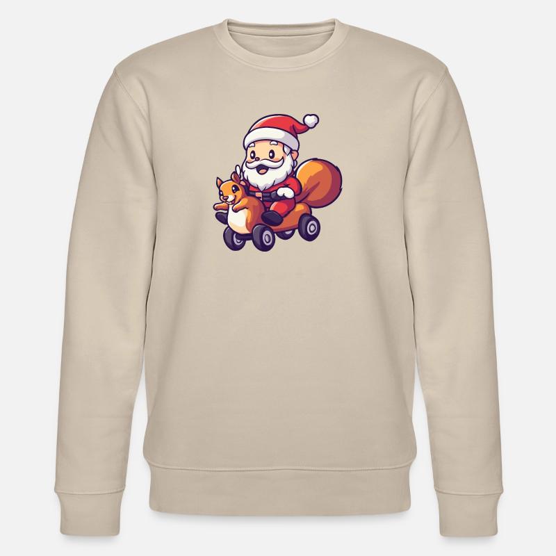 Eichhörnchen Weihnachtsmann Cartoon - Stanley/Stella Unisex Bio-Sweatshirt CHANGER  - Beige