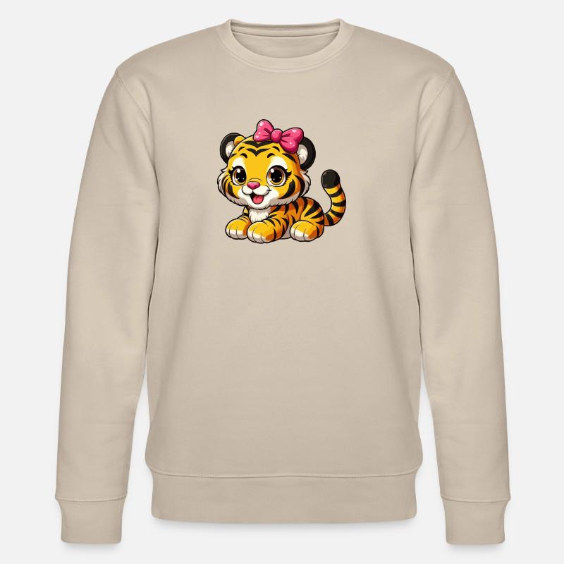 Mädchen Tiger - Stanley/Stella Unisex Bio-Sweatshirt CHANGER  - Beige