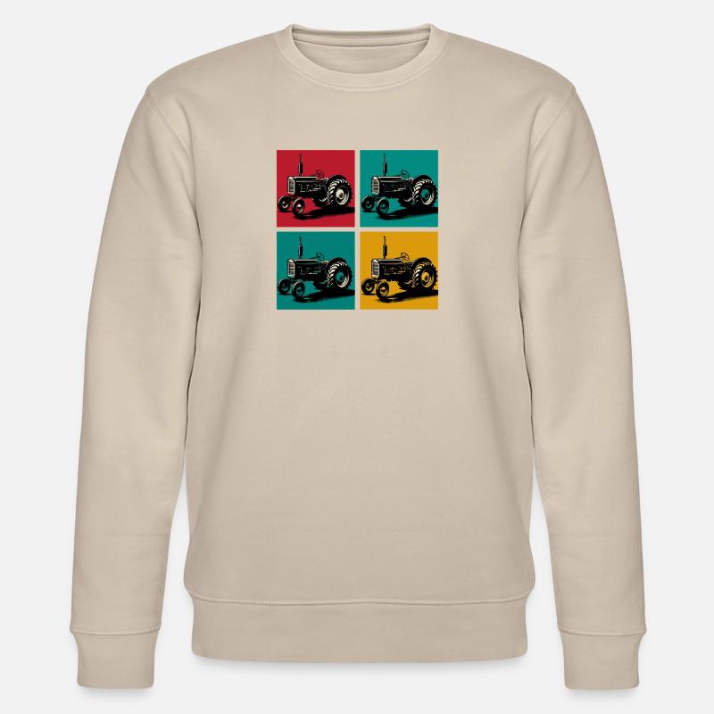Retro-Oldtimer-Traktor - Stanley/Stella Unisex Bio-Sweatshirt CHANGER  - Beige