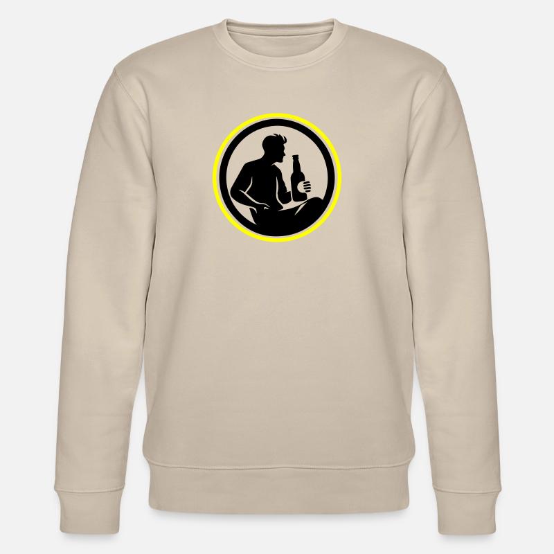 Bouteille de bière buvant Silhouette - Sweat bio CHANGER Stanley/Stella Unisexe - beige