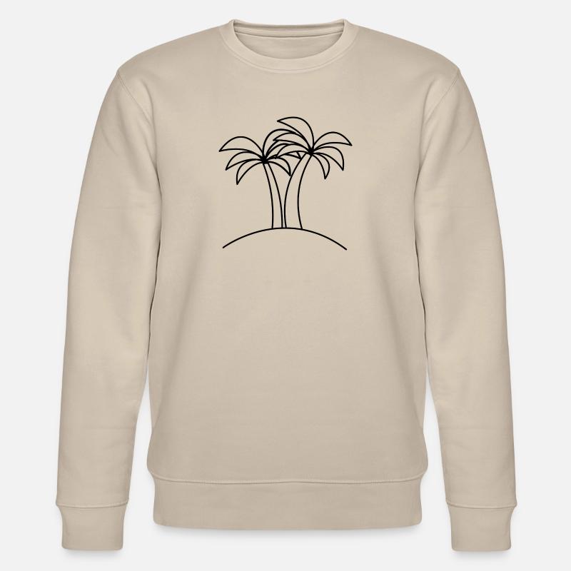 „Sunset Vibes“ – Palmen 🌅 - Stanley/Stella Unisex Bio-Sweatshirt CHANGER  - Beige