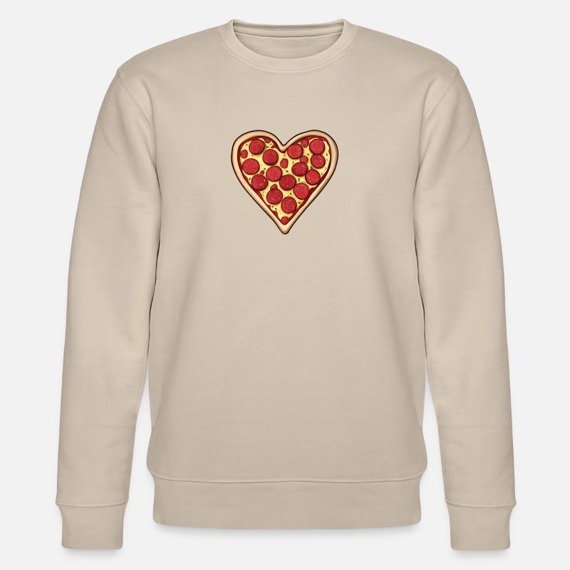 Pizza Heart Valentine's Day Gift - Stanley/Stella CHANGER Unisex Organic Sweatshirt - beige