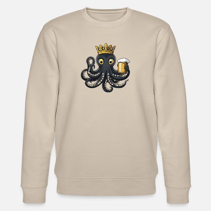 Oktopus Bier Lustig - Stanley/Stella Unisex Bio-Sweatshirt CHANGER  - Beige