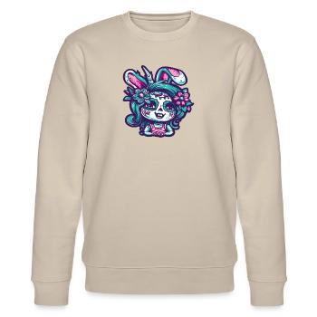 Osterhase emo hase mädchen - Stanley/Stella Unisex Bio-Sweatshirt CHANGER  - Beige - Vorne - Nik (191cm) & Marisol (170cm)