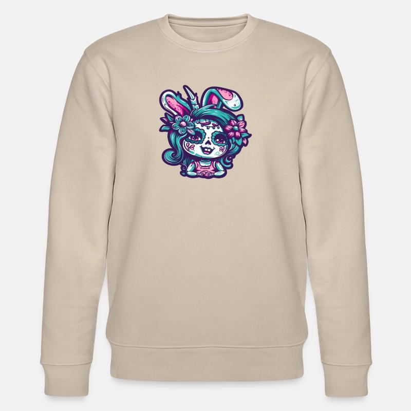 Osterhase emo hase mädchen - Stanley/Stella Unisex Bio-Sweatshirt CHANGER - Beige