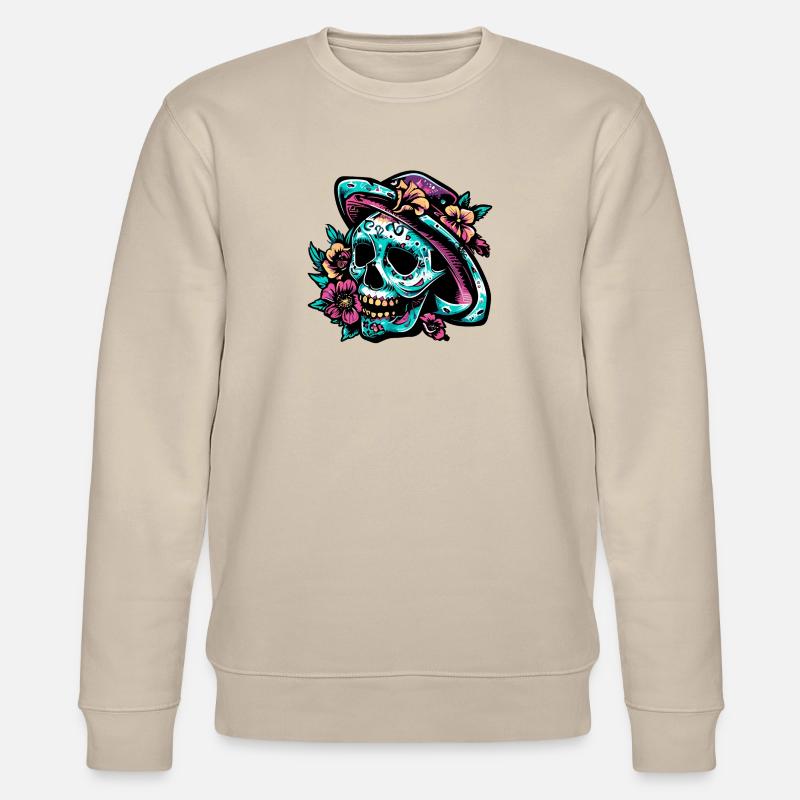 skull neon - Stanley/Stella Unisex Bio-Sweatshirt CHANGER  - Beige