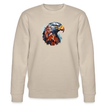 Eagle Head King of the Skies - Stanley/Stella CHANGER Unisex Organic Sweatshirt - beige - Front - Nik (191cm) & Marisol (170cm)