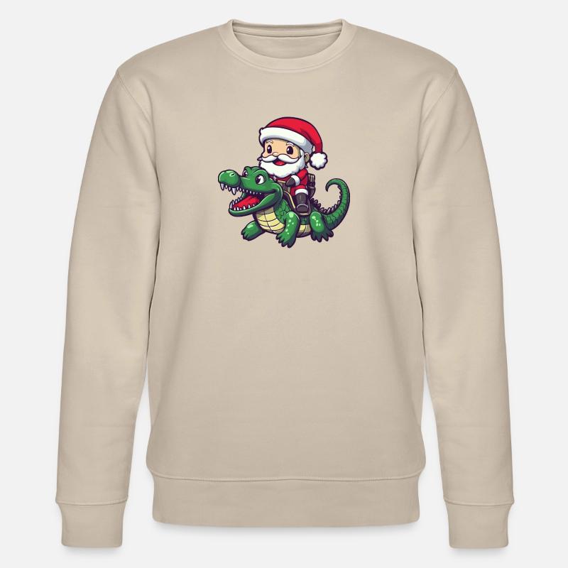 Alligator Weihnachtsmann - Stanley/Stella Unisex Bio-Sweatshirt CHANGER  - Beige