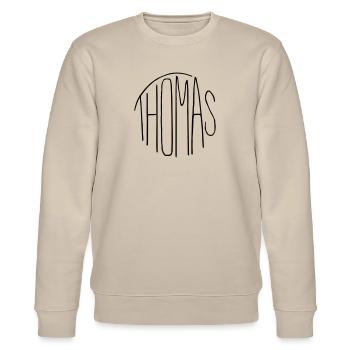 Thomas - Stanley/Stella Unisex Bio-Sweatshirt CHANGER  - Beige - Vorne - Nik (191cm) & Marisol (170cm)