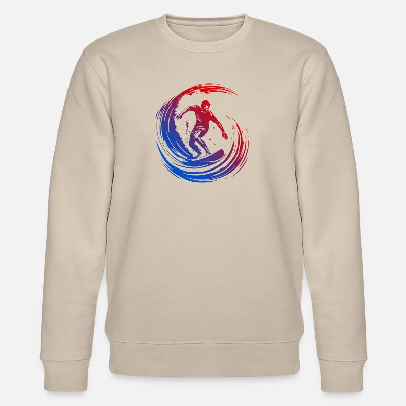 Surfer Silhouette Bunt - Stanley/Stella Unisex Bio-Sweatshirt CHANGER  - Beige
