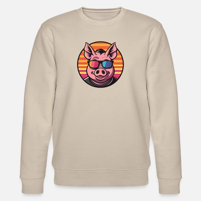 Cochon Bande Dessinée Été Cool - Sweat bio CHANGER Stanley/Stella Unisexe - beige