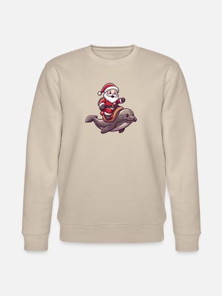 Robbe Tier Weihnachtsmann - Stanley/Stella Unisex Bio-Sweatshirt CHANGER - Beige